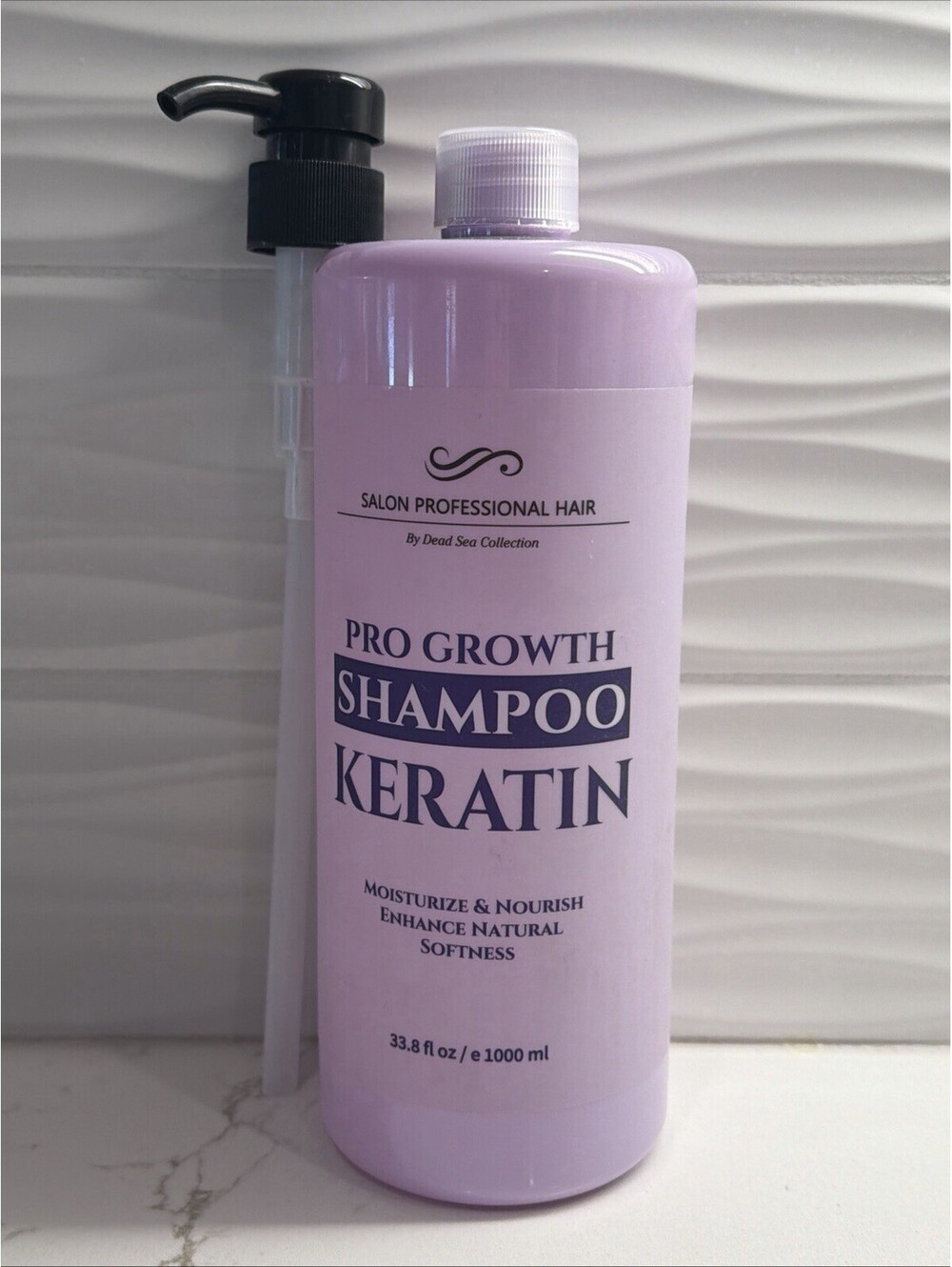 Dead Sea Collection Pro Growth KERATIN Shampoo Jumbo Bottle With Pump 33.8 fl oz